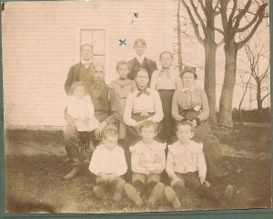 Levi Springer & Cornelia Goucher Northrup Kierstead Family, probably 1900 - commemorating their arrival in Massachusetts from New Brunswick.