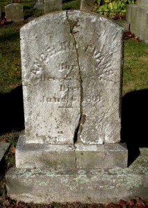 Gravestone of Angeline (Evans) Hathaway in Oak Grove Cemetery, New Bedford, MA